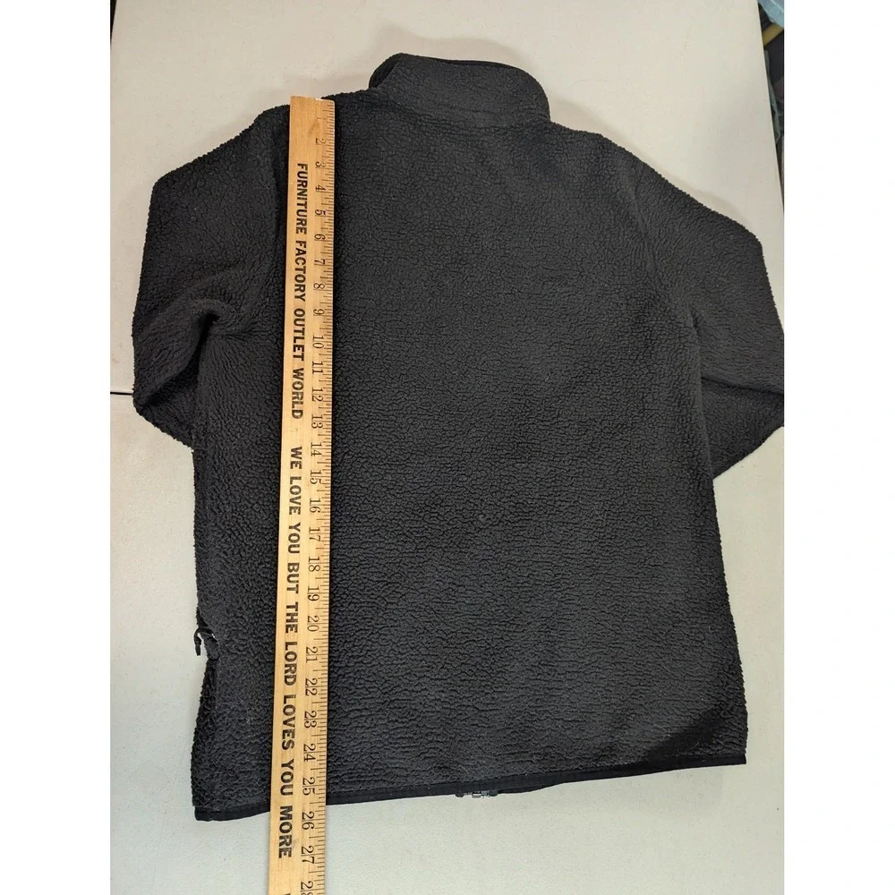 The North Face Mens M Campshire Sherpa Fleece Jacket Full Zip Black Heavyweight